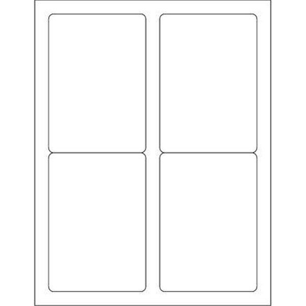 Officespace 3.5 x 5 in. White Removable Rectangle Laser Labels, 400PK OF2822234 - main